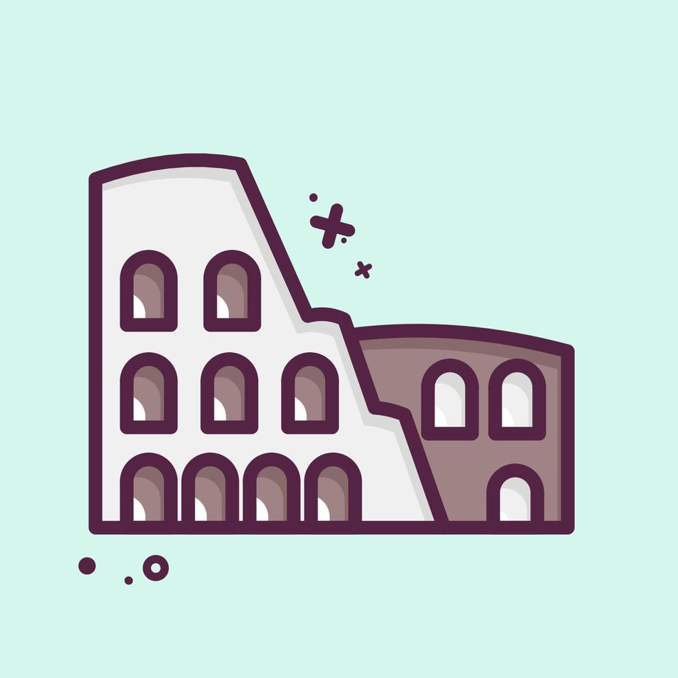 Coliseo de iconos. adecuado para el símbolo de la educación. estilo mbe. diseño simple editable. vector de plantilla de diseño. ilustración sencilla