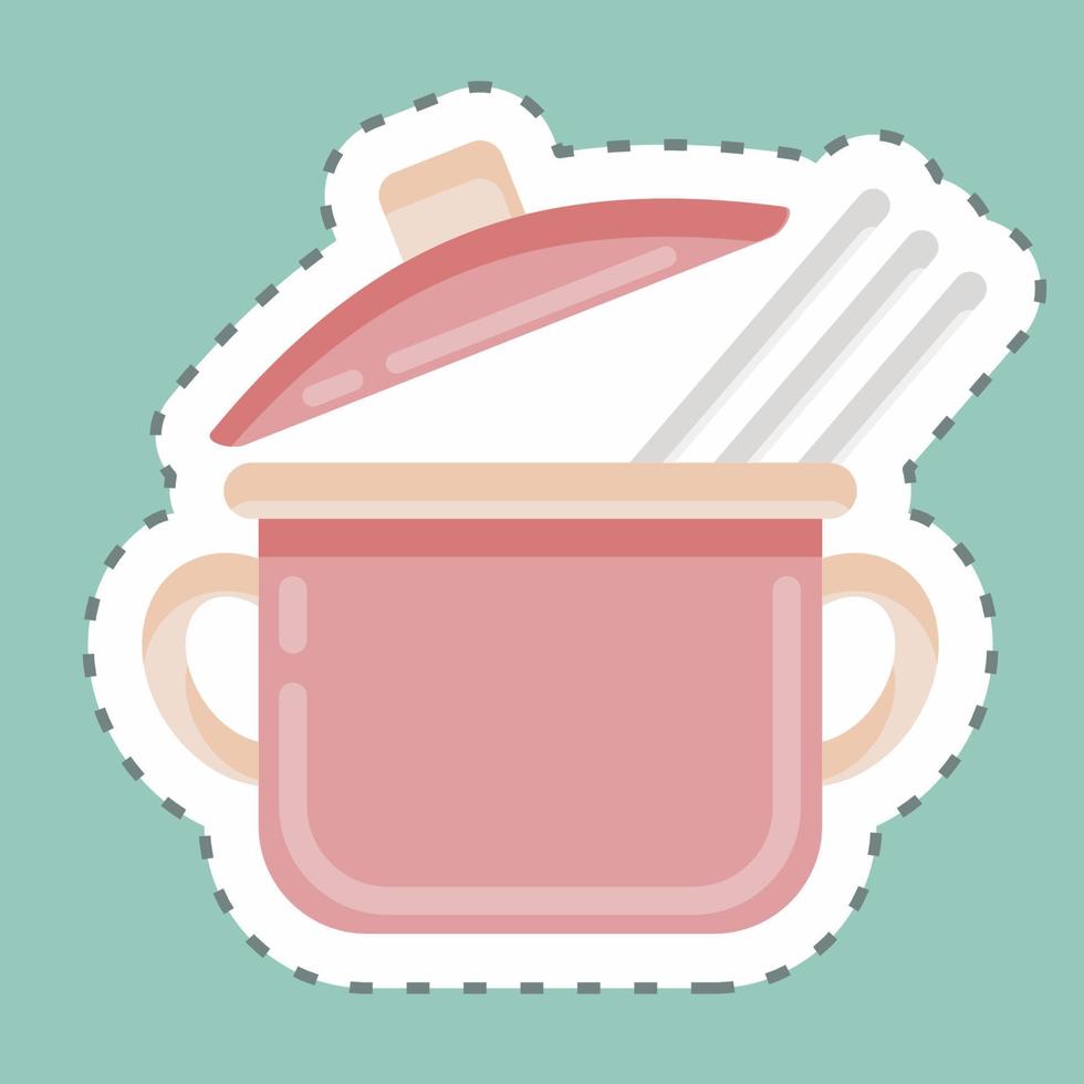 Sticker line cut Spaghetti. suitable for education symbol. simple design editable. design template vector. simple illustration vector