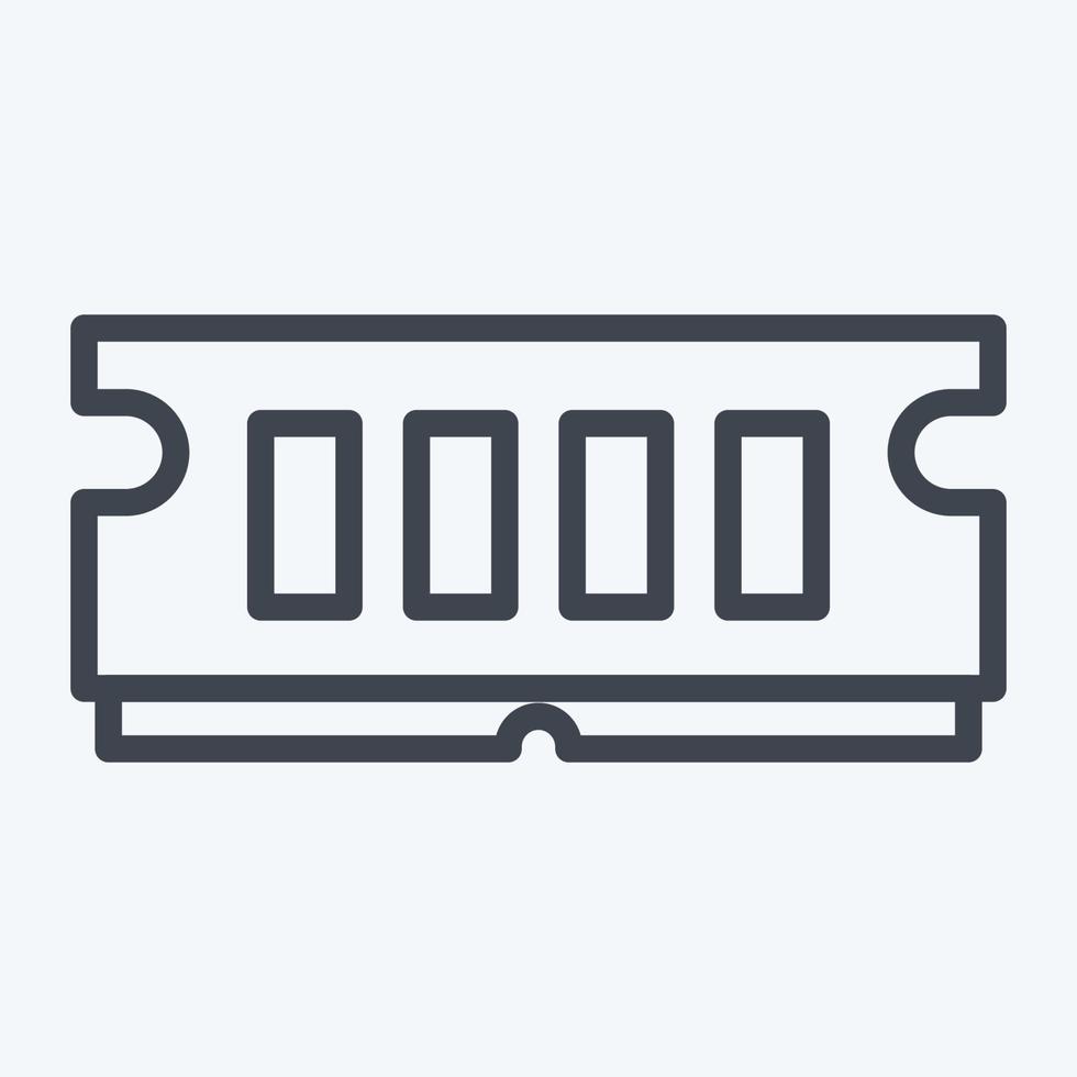 Icon RAM. suitable for Computer Components symbol. line style. simple design editable. design template vector. simple illustration vector