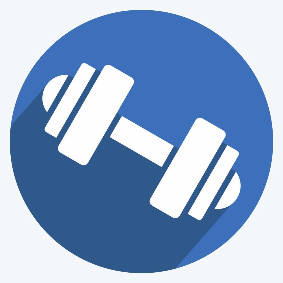 Icon Barbell. suitable for education symbol. long shadow style. simple design editable. design template vector. simple illustration vector