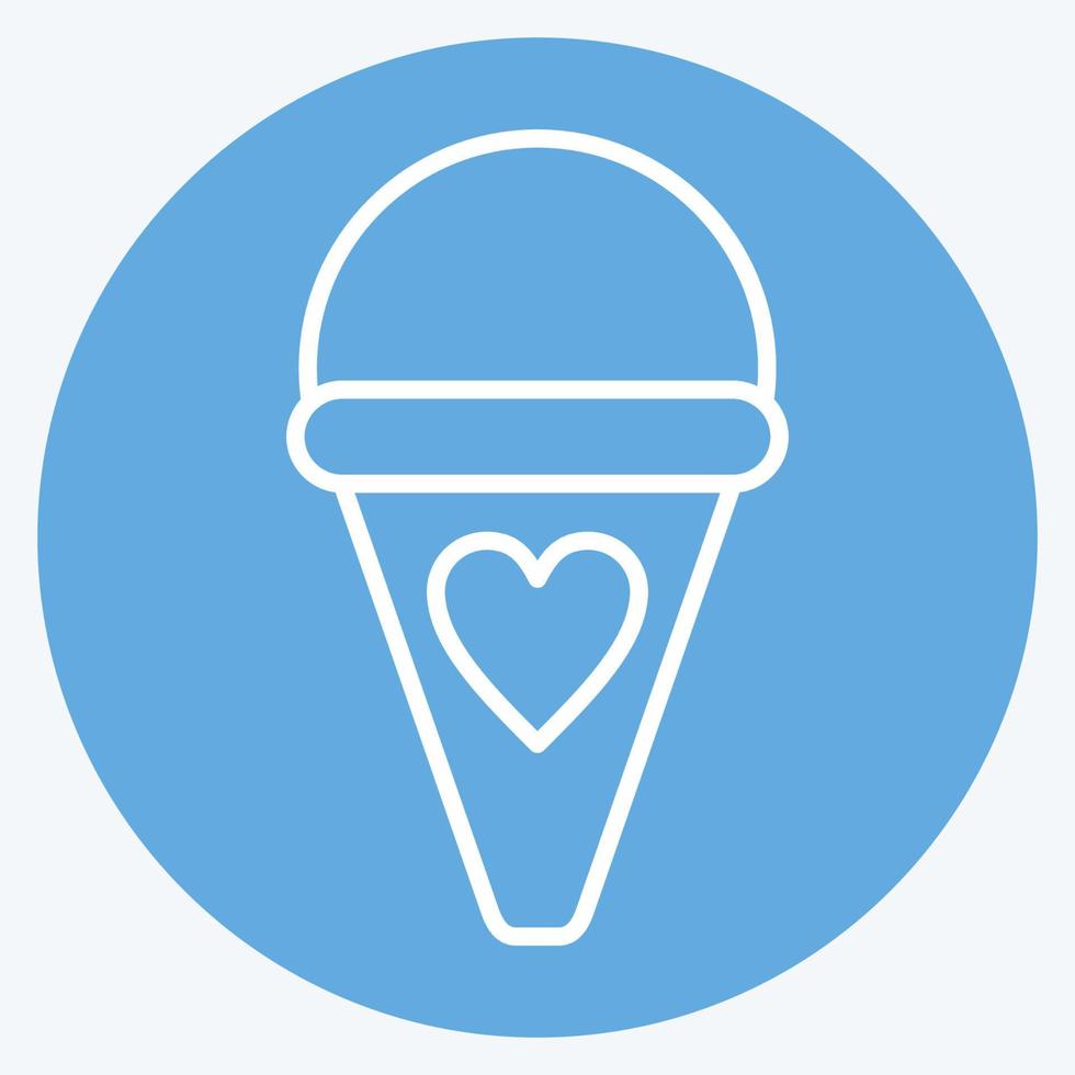 Icon Ice Cream. suitable for education symbol. blue eyes style. simple design editable. design template vector. simple illustration vector