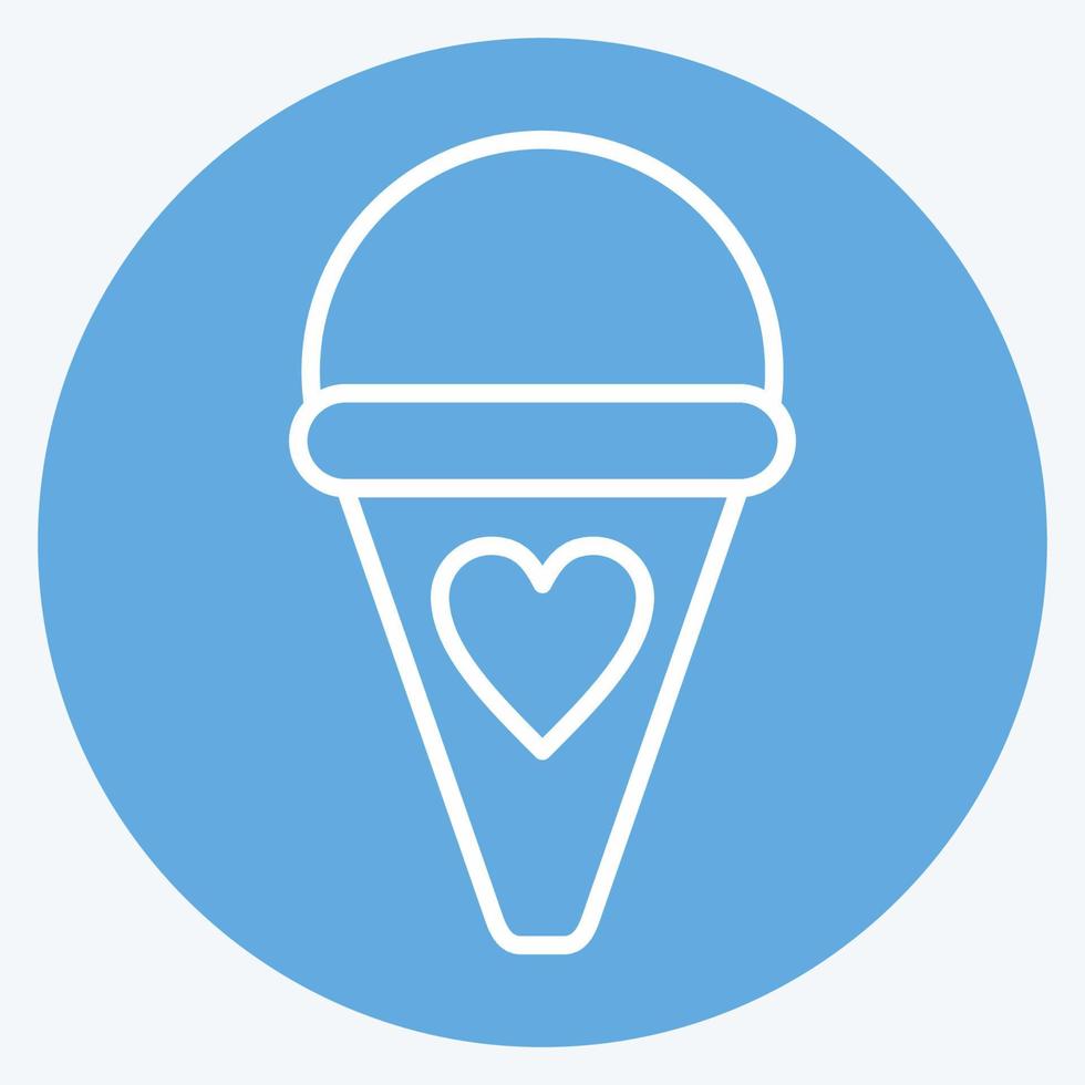 helado de icono. adecuado para el símbolo de la educación. estilo de ojos azules. diseño simple editable. vector de plantilla de diseño. ilustración sencilla