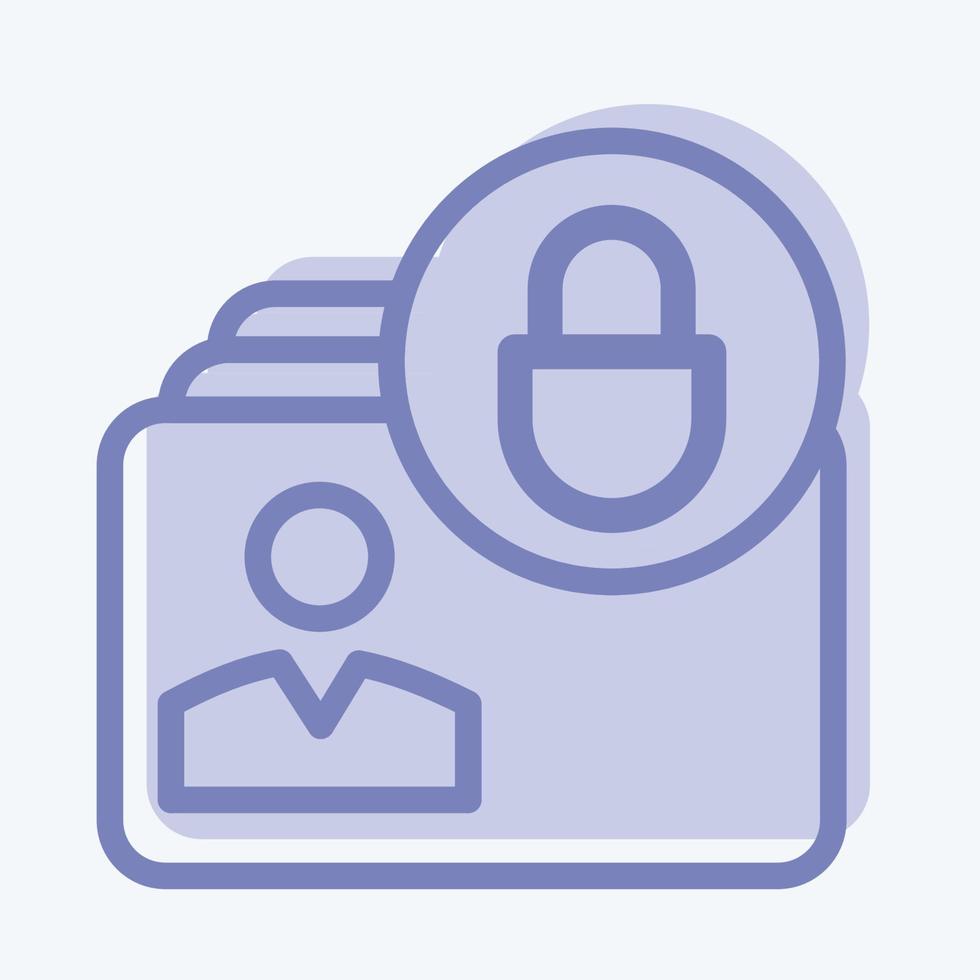 Icon Personal Data Protection. suitable for education symbol. two tone style. simple design editable. design template vector. simple illustration vector
