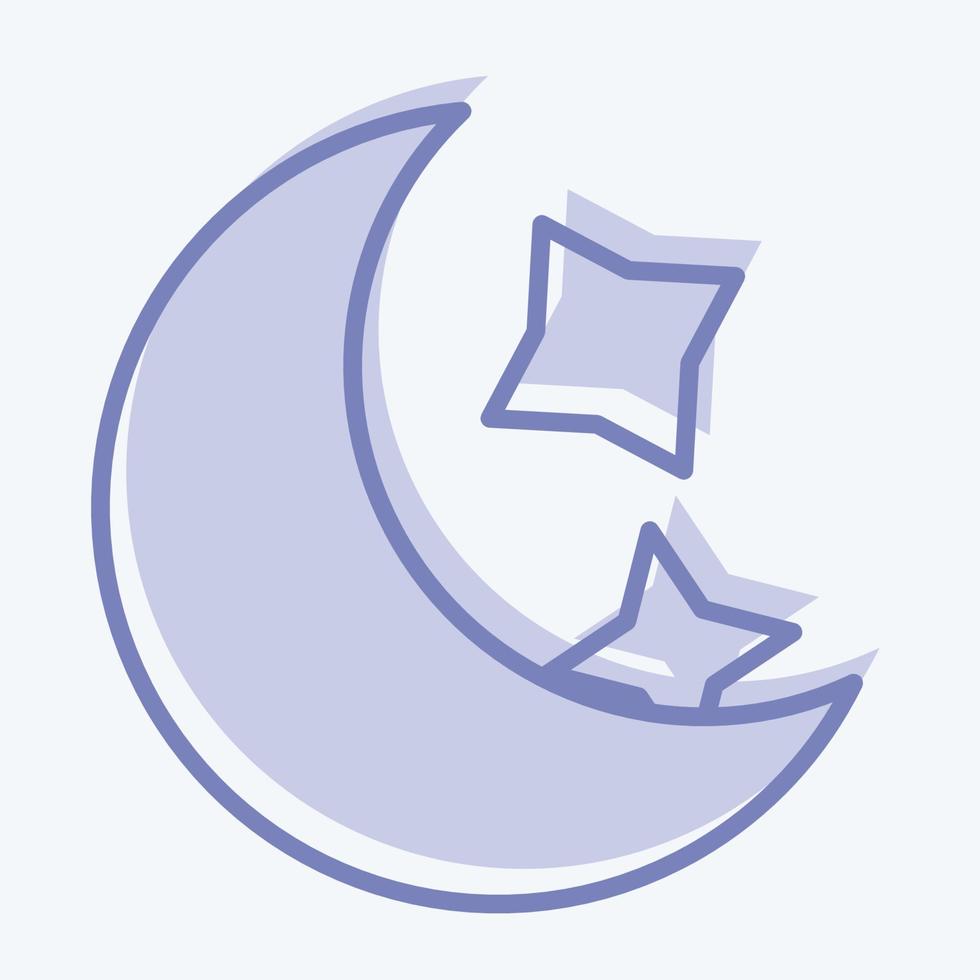 Icon Night. suitable for Halloween symbol. two tone style. simple design editable. design template vector. simple illustration vector
