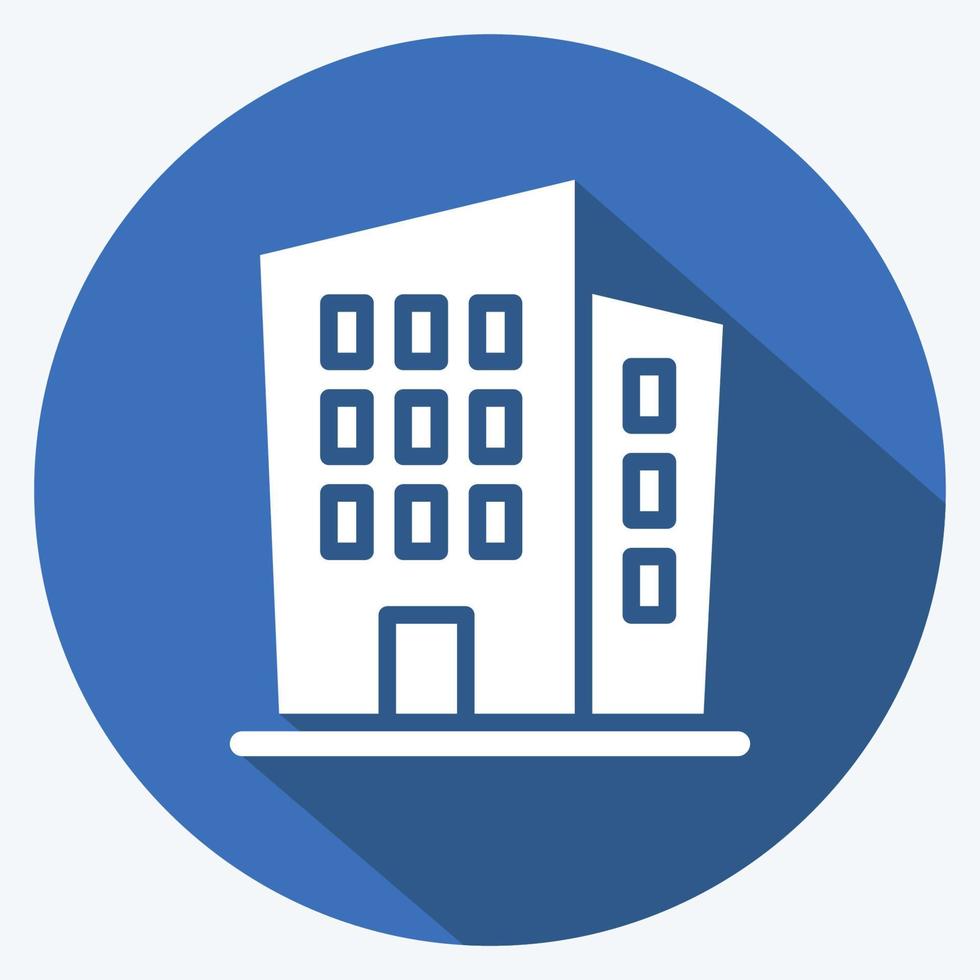 Icon New Building. suitable for education symbol. long shadow style. simple design editable. design template vector. simple illustration vector