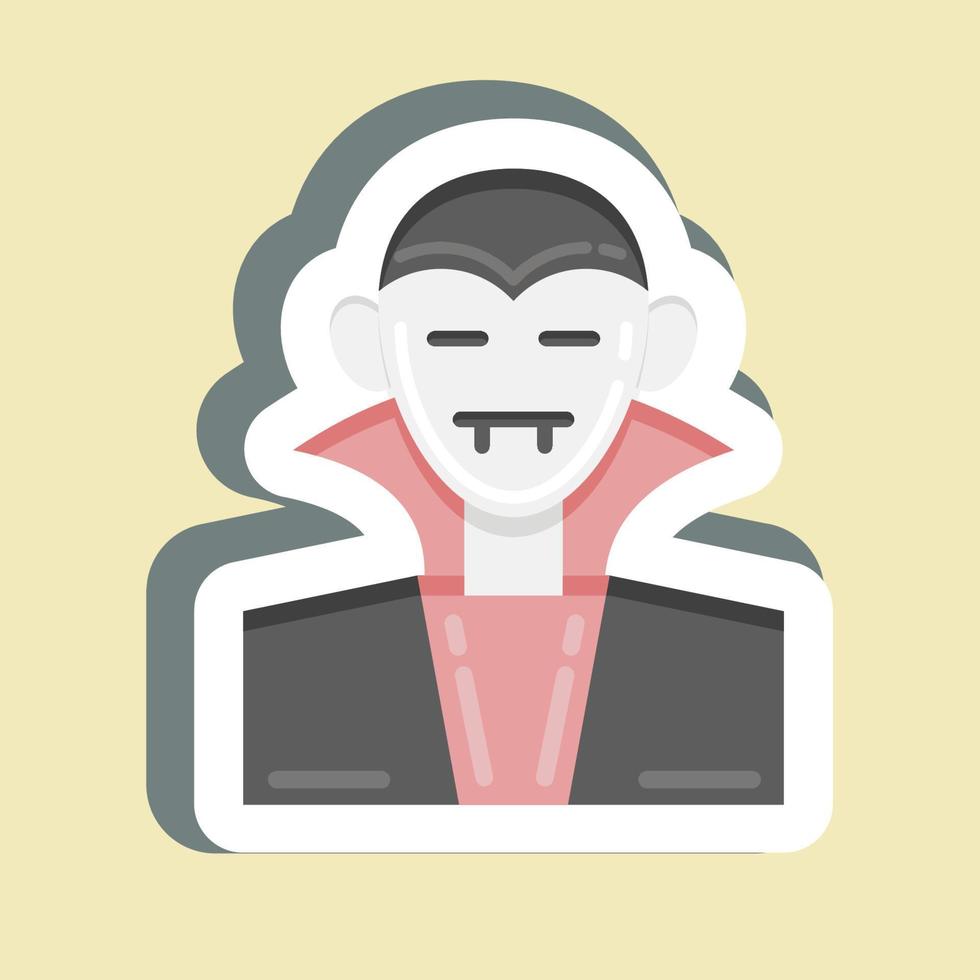 Sticker Dracula. suitable for Halloween symbol. simple design editable. design template vector. simple illustration vector