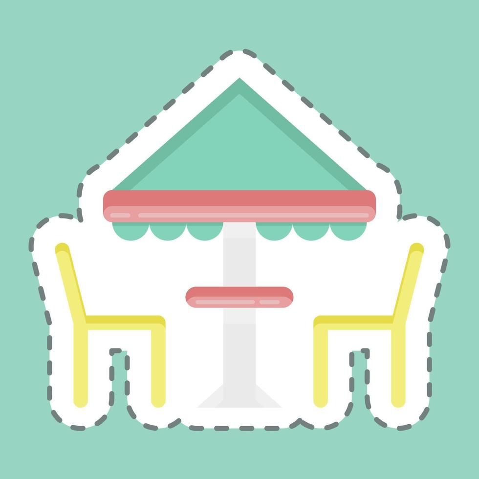 Sticker line cut Tent. suitable for City Park symbol. simple design editable. design template vector. simple illustration vector
