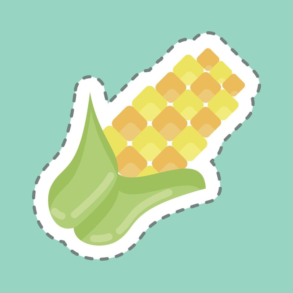 Sticker line cut Corn. suitable for Nuts symbol. simple design editable. design template vector. simple illustration vector