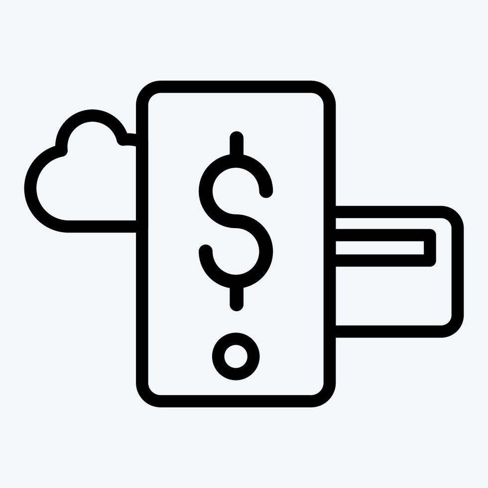 Icon Mobile Payment. suitable for education symbol. line style. simple design editable. design template vector. simple illustration vector