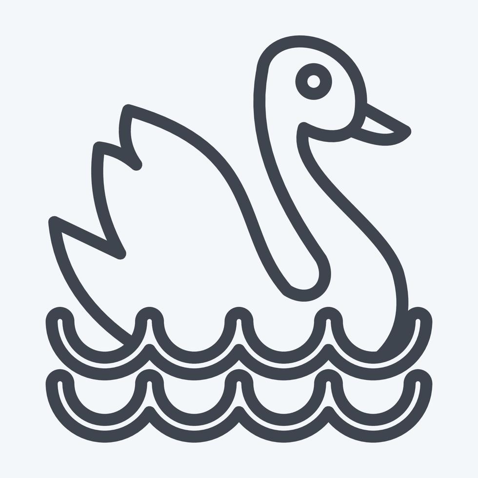 icono de cisne. adecuado para el símbolo de la educación. estilo de línea diseño simple editable. vector de plantilla de diseño. ilustración sencilla