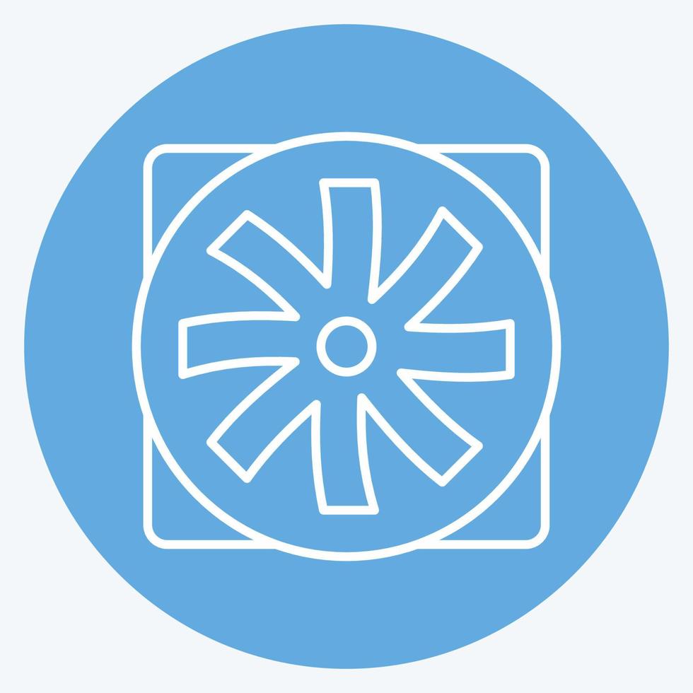 Icon Fan. suitable for Computer Components symbol. blue eyes style. simple design editable. design template vector. simple illustration vector