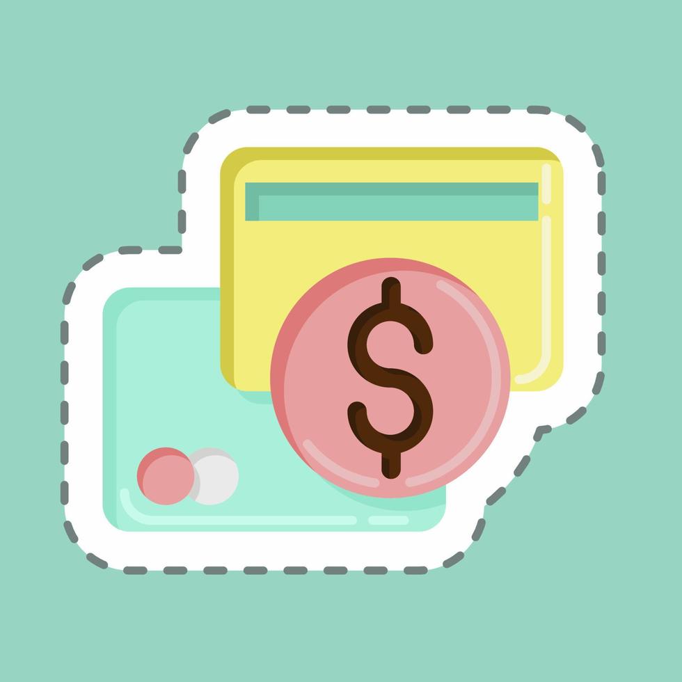 Sticker line cut Direct Payments. suitable for education symbol. simple design editable. design template vector. simple illustration vector