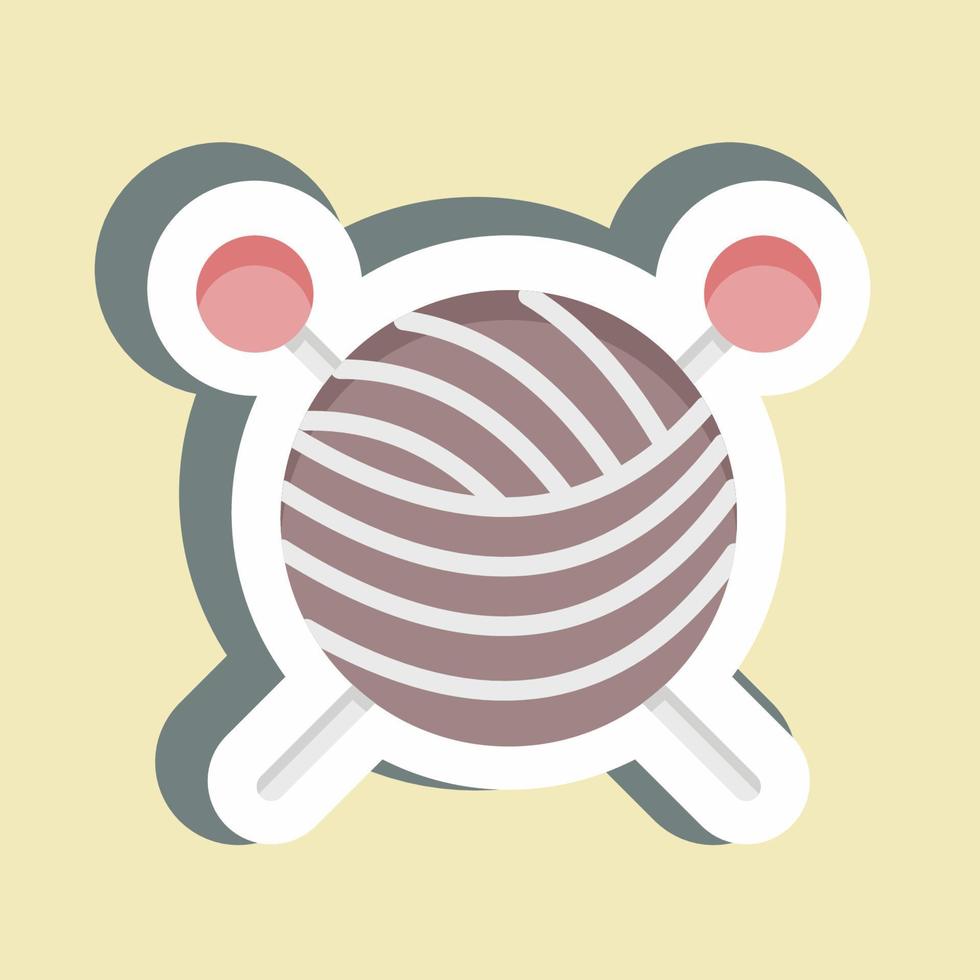 Sticker Knitting. suitable for education symbol. simple design editable. design template vector. simple illustration vector