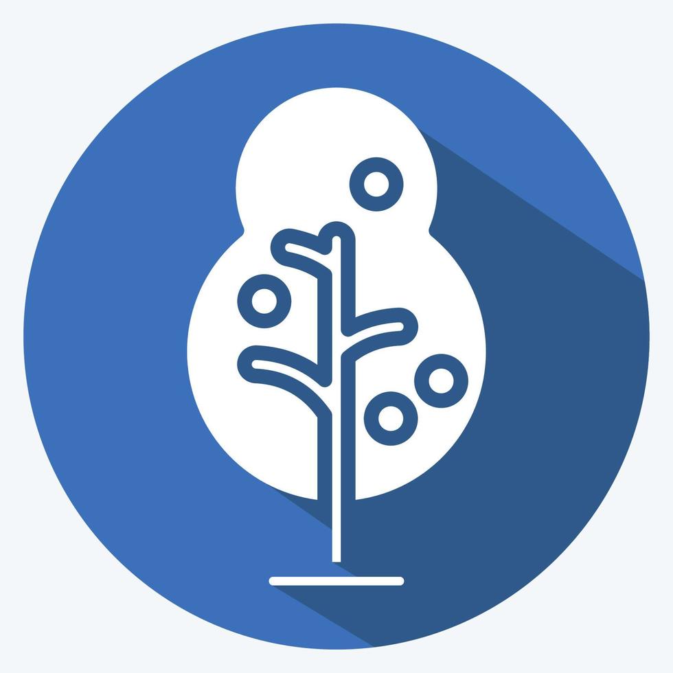 árbol de iconos adecuado para el símbolo del parque de la ciudad. estilo de sombra larga. diseño simple editable. vector de plantilla de diseño. ilustración sencilla