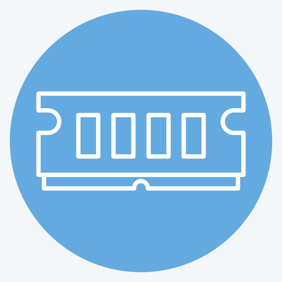 Icon RAM. suitable for Computer Components symbol. blue eyes style. simple design editable. design template vector. simple illustration vector