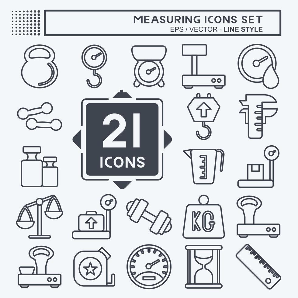 Icon Set Measuring. suitable for education symbol. line style. simple design editable. design template vector. simple illustration vector