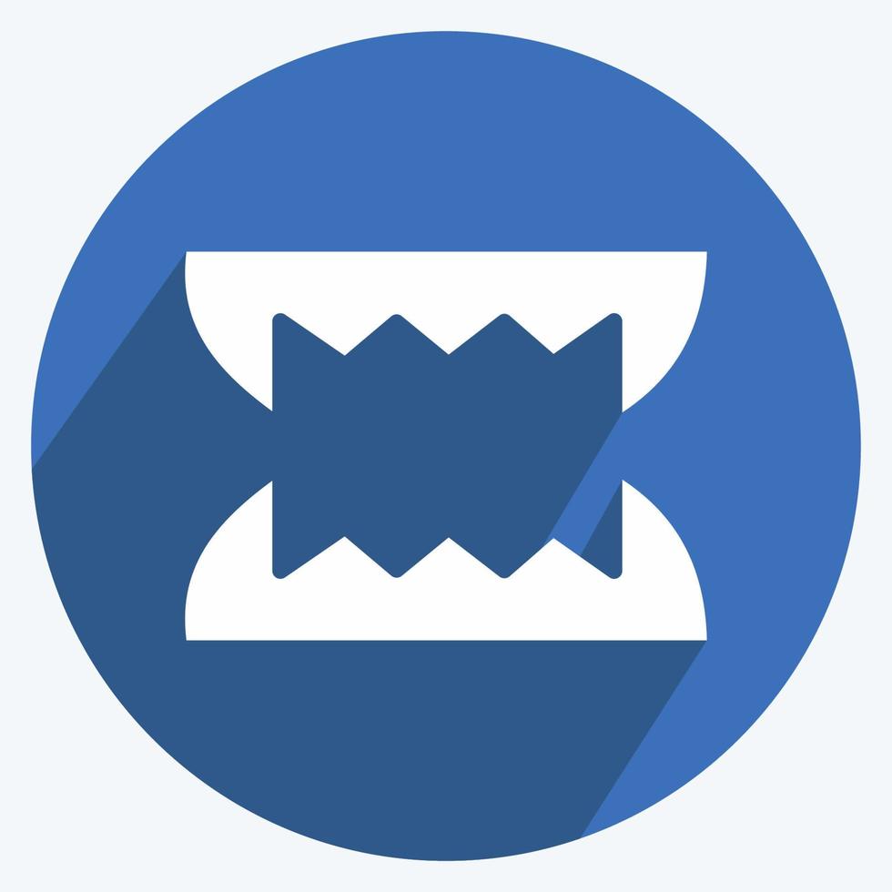 Icon Teeth. suitable for Halloween symbol. long shadow style. simple design editable. design template vector. simple illustration vector