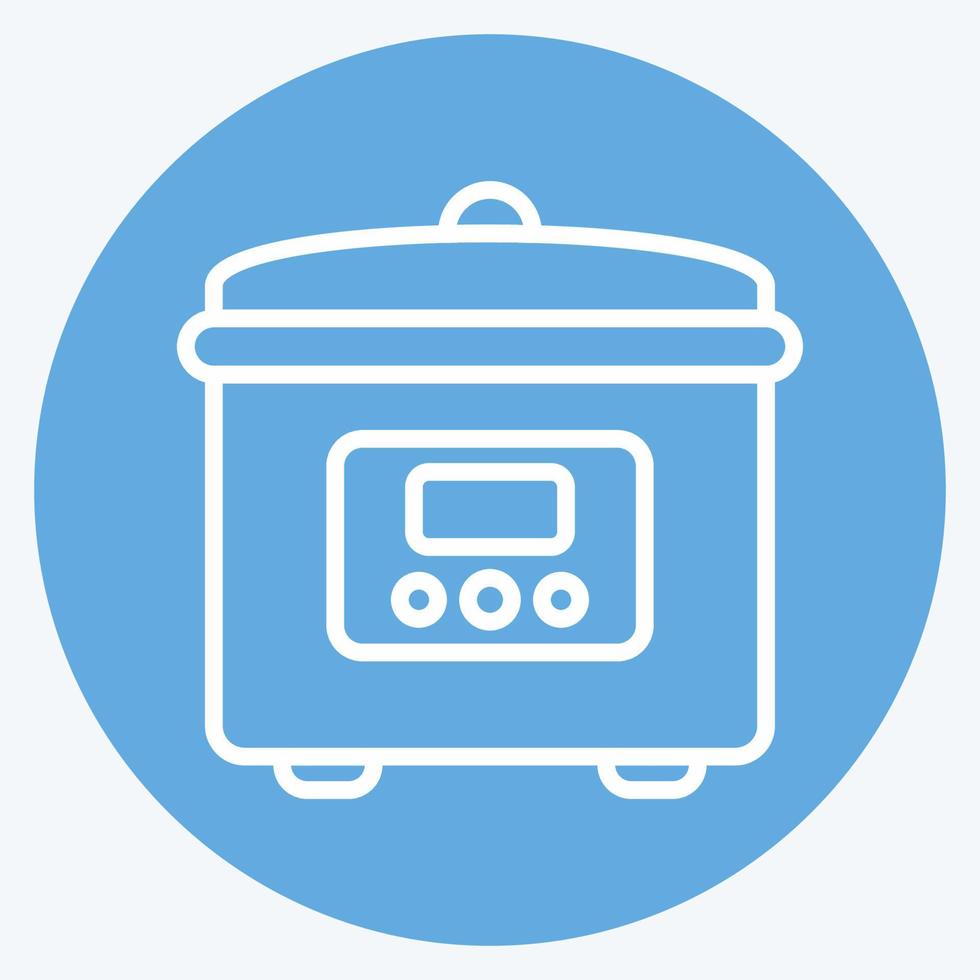 Icon Rice Cooker. suitable for Kitchen Appliances symbol. blue eyes style. simple design editable. design template vector. simple illustration vector