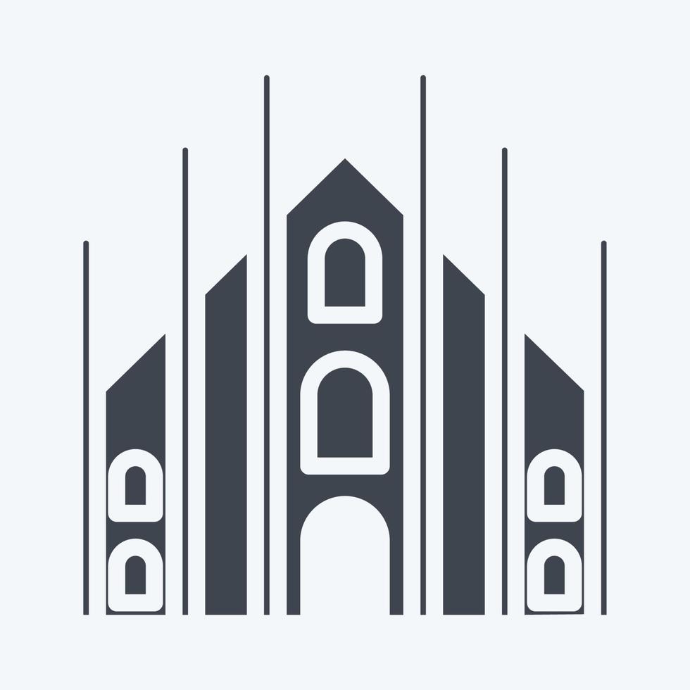 Icon Milan. suitable for education symbol. glyph style. simple design editable. design template vector. simple illustration vector