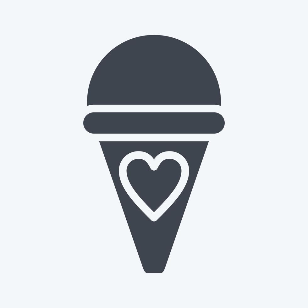 helado de icono. adecuado para el símbolo de la educación. estilo de glifo. diseño simple editable. vector de plantilla de diseño. ilustración sencilla