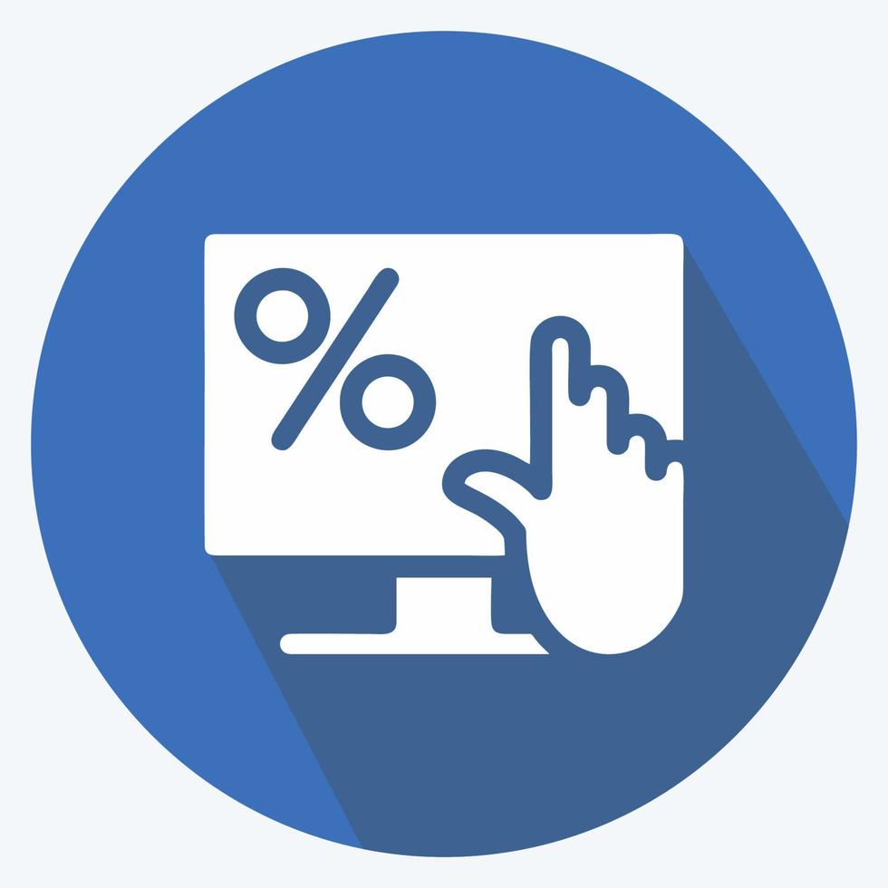 Icon Online Loan. suitable for education symbol. long shadow style. simple design editable. design template vector. simple illustration vector
