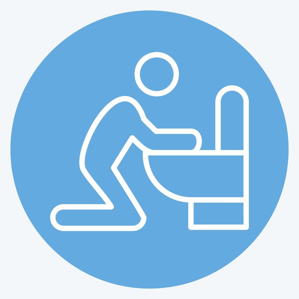 Icon Vomiting. suitable for flu symbol. blue eyes style. simple design editable. design template vector. simple illustration vector