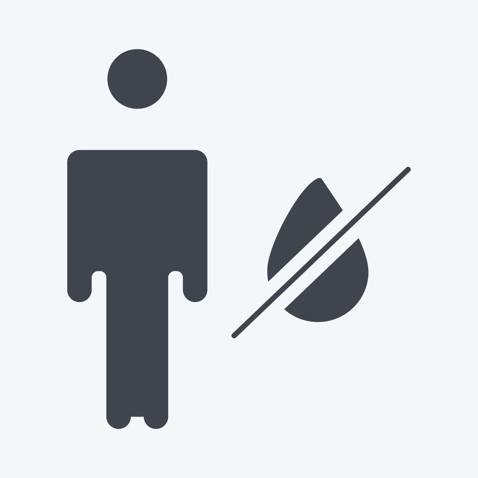 Icon Dehydration. suitable for flu symbol. glyph style. simple design editable. design template vector. simple illustration vector