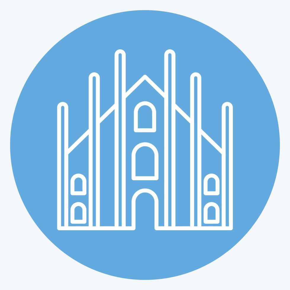 Icon Milan. suitable for education symbol. blue eyes style. simple design editable. design template vector. simple illustration vector
