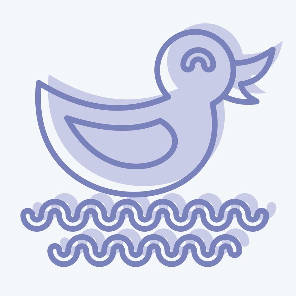 pato icono. adecuado para el símbolo del parque de la ciudad. estilo de dos tonos. diseño simple editable. vector de plantilla de diseño. ilustración sencilla