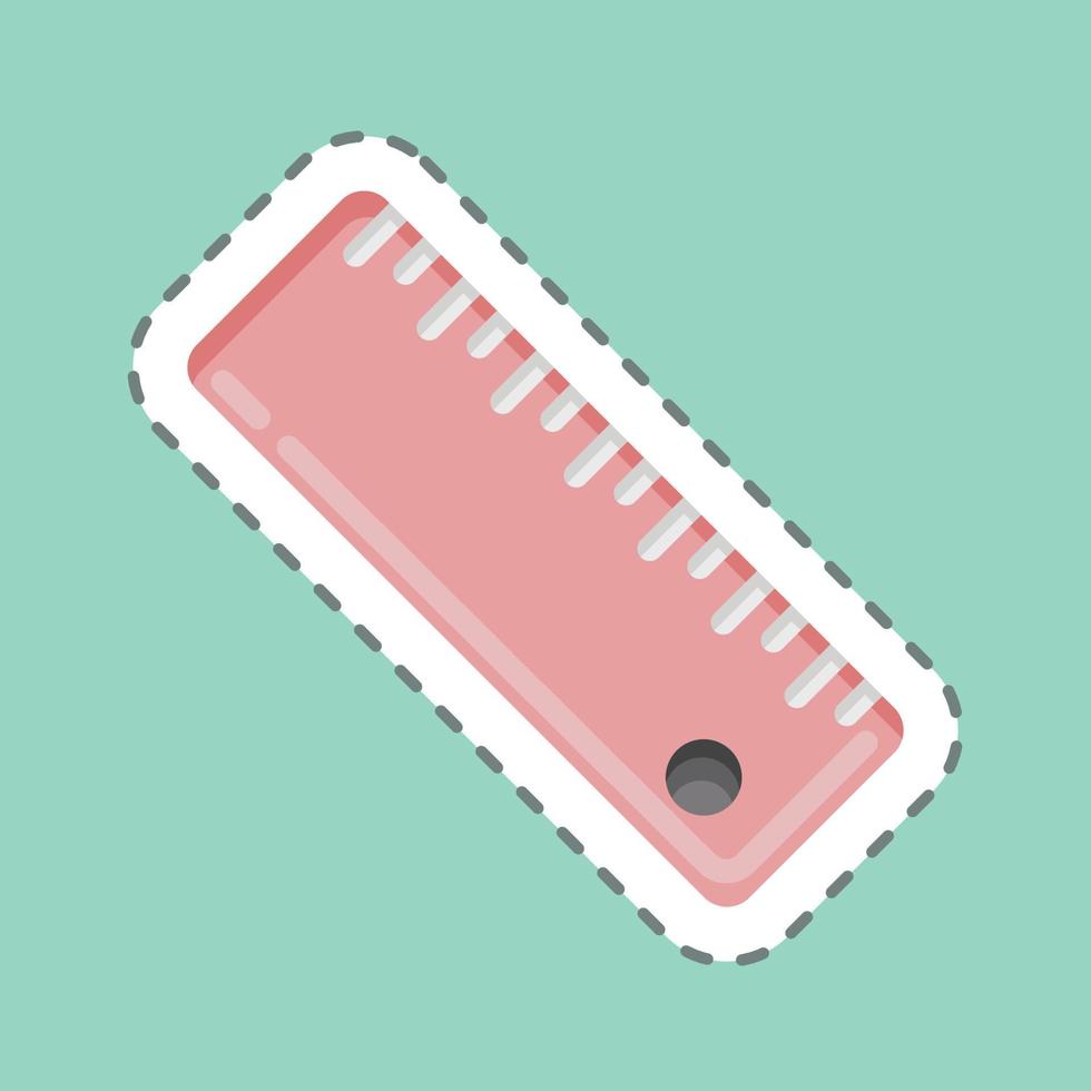 Sticker line cut Ruler. suitable for education symbol. simple design editable. design template vector. simple illustration vector
