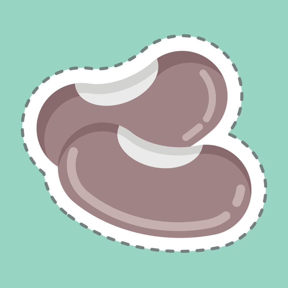 Sticker line cut Kidney Beans. suitable for Nuts symbol. simple design editable. design template vector. simple illustration vector