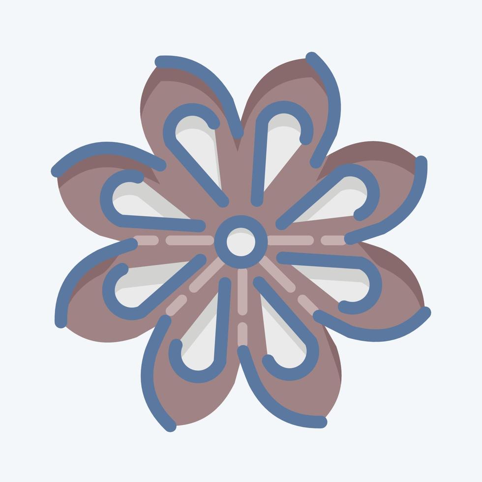Icon Star Anise. suitable for Nuts symbol. doodle style. simple design editable. design template vector. simple illustration vector