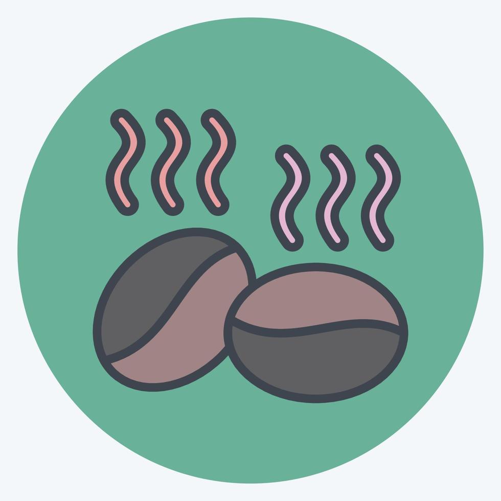 icono de granos de café. adecuado para el símbolo de las nueces. estilo compañero de color. diseño simple editable. vector de plantilla de diseño. ilustración sencilla