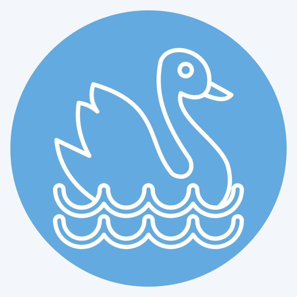 icono de cisne. adecuado para el símbolo de la educación. estilo de ojos azules. diseño simple editable. vector de plantilla de diseño. ilustración sencilla