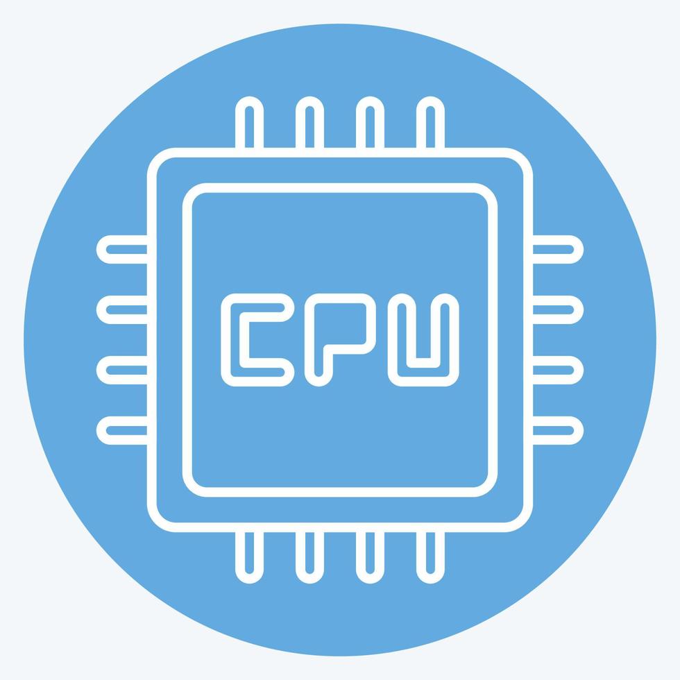 Icon CPU. suitable for Computer Components symbol. blue eyes style. simple design editable. design template vector. simple illustration vector