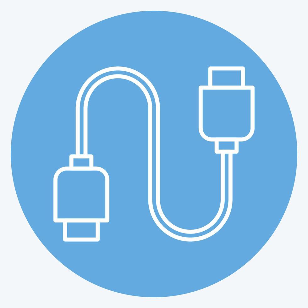 Icon Cable. suitable for Computer Components symbol. blue eyes style. simple design editable. design template vector. simple illustration vector