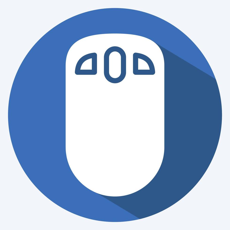 Icon Mouse. suitable for Computer Components symbol. long shadow style. simple design editable. design template vector. simple illustration vector
