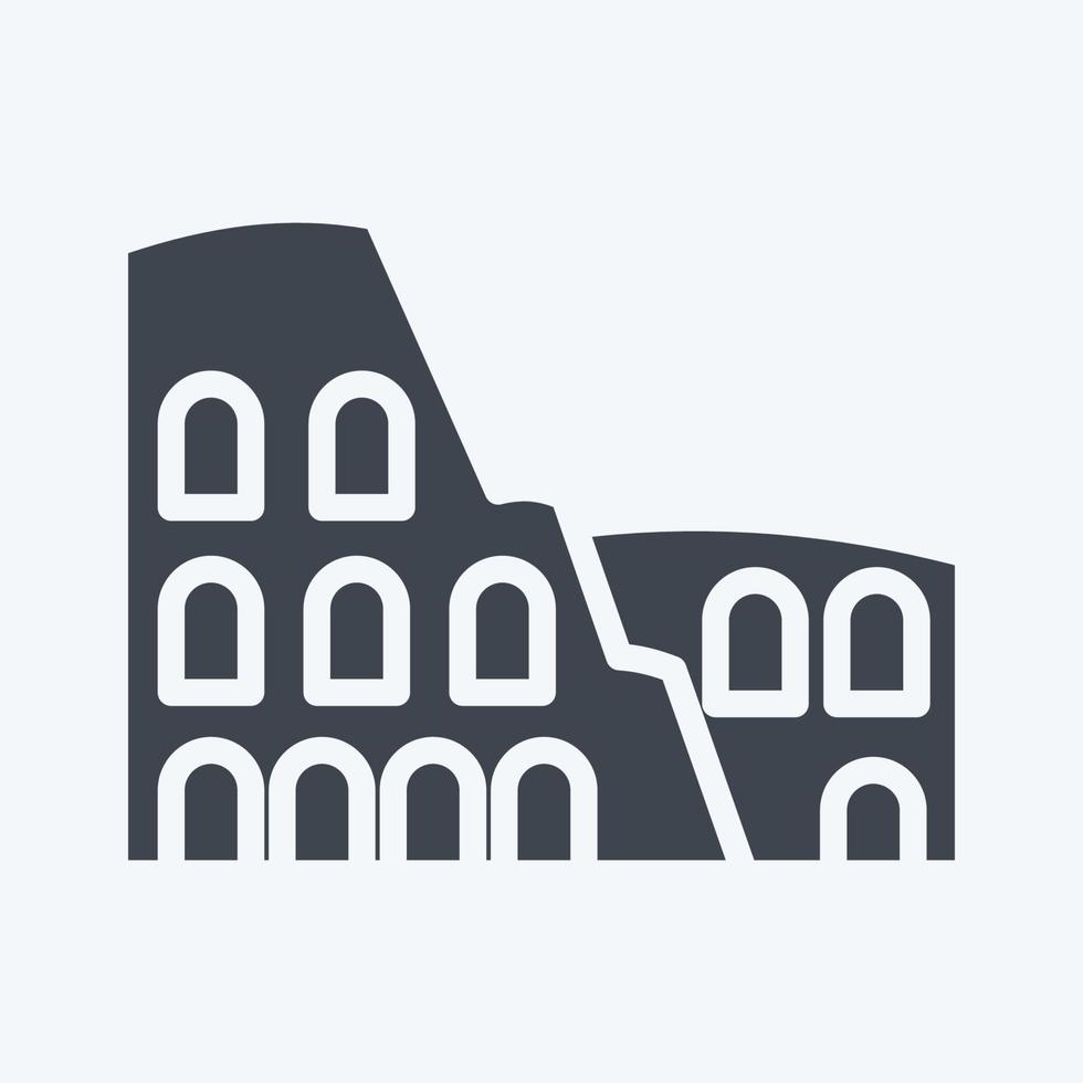 Icon Colosseum. suitable for education symbol. glyph style. simple design editable. design template vector. simple illustration vector
