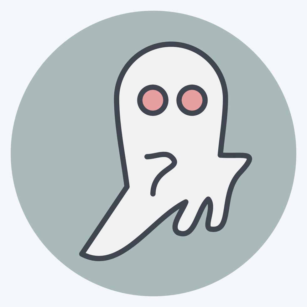 Icon Ghost. suitable for Halloween symbol. color mate style. simple design editable. design template vector. simple illustration vector