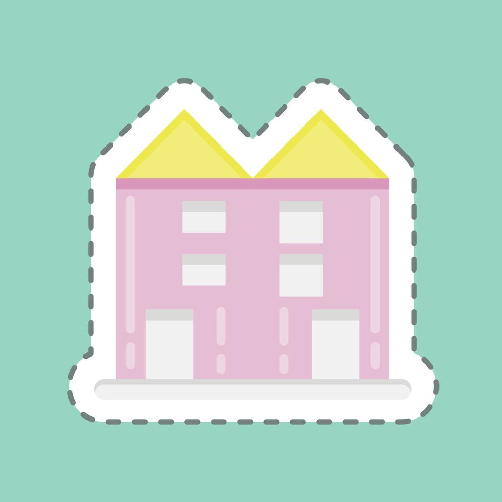 condominio de corte de línea de etiqueta. adecuado para el símbolo de la educación. diseño simple editable. vector de plantilla de diseño. ilustración sencilla