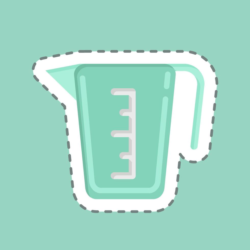 Sticker line cut Measuring Cup. suitable for education symbol. simple design editable. design template vector. simple illustration vector