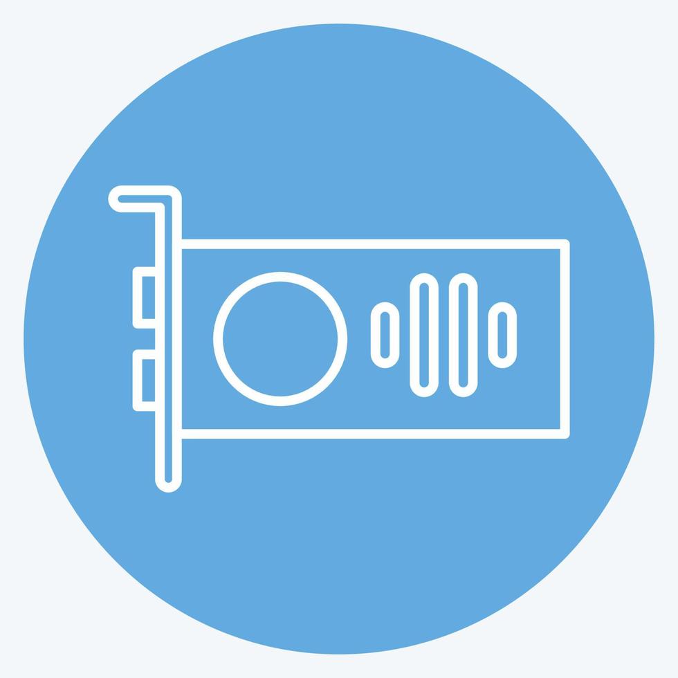 Icon GPU. suitable for Computer Components symbol. blue eyes style. simple design editable. design template vector. simple illustration vector