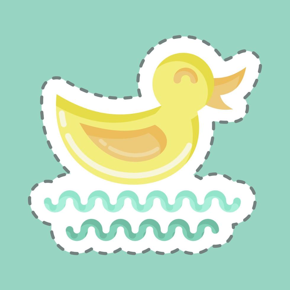 Sticker line cut Duck. suitable for City Park symbol. simple design editable. design template vector. simple illustration vector
