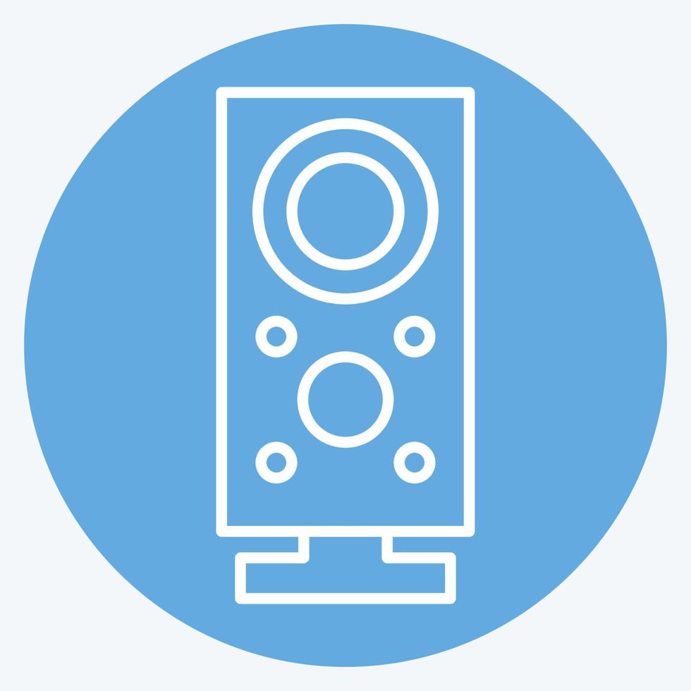 Subwoofer de icono. adecuado para el símbolo de los componentes de la computadora. estilo de ojos azules. diseño simple editable. vector de plantilla de diseño. ilustración sencilla