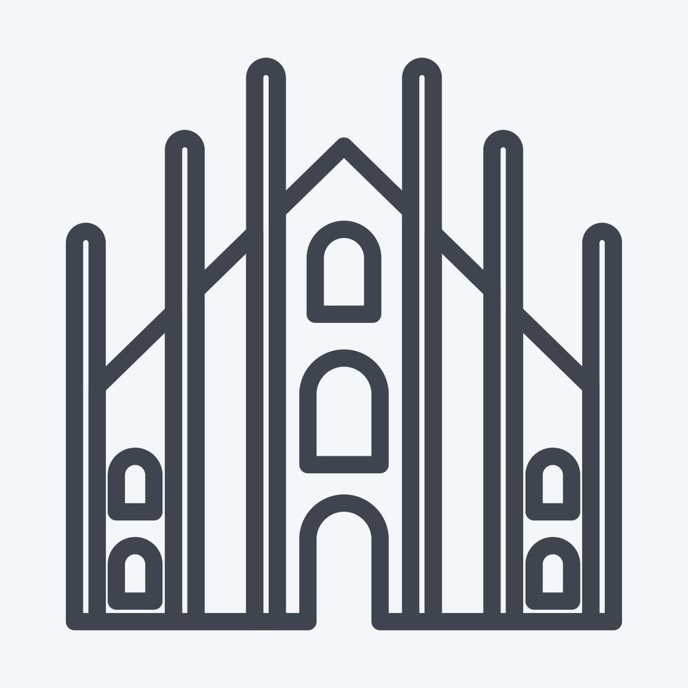 Icon Milan. suitable for education symbol. line style. simple design editable. design template vector. simple illustration vector
