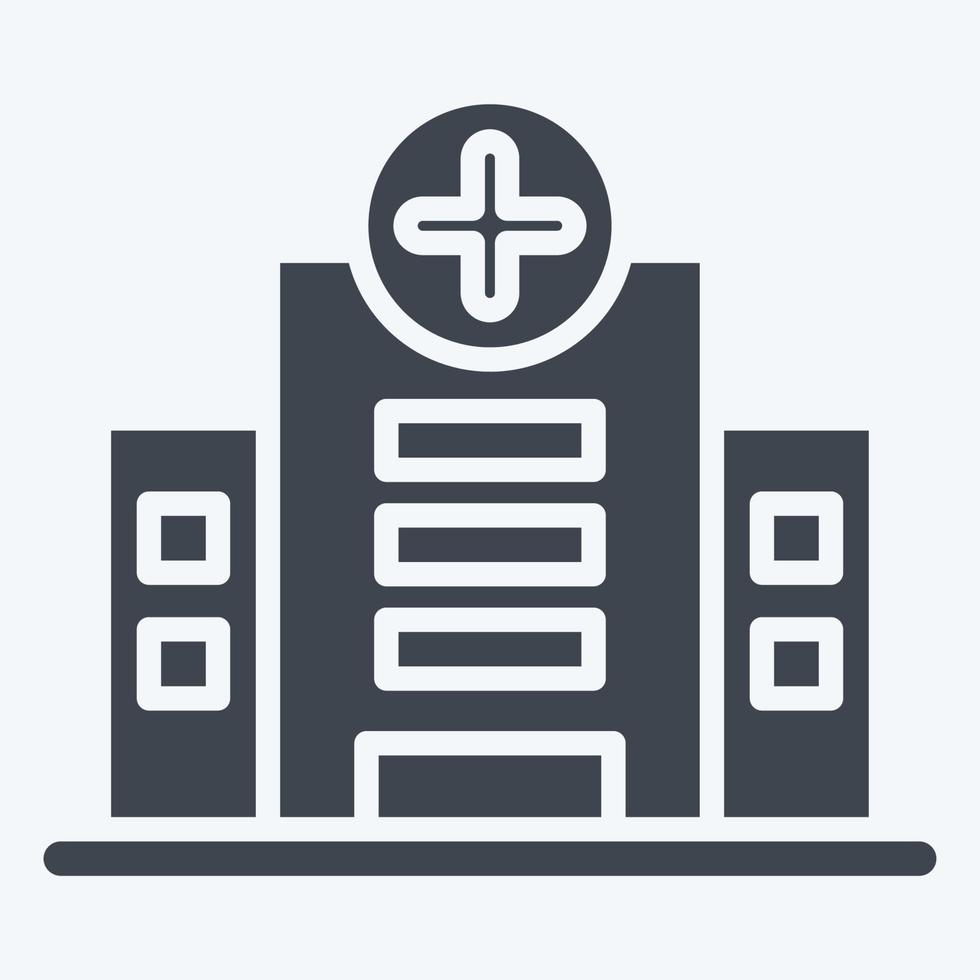 Icon Hospital. suitable for education symbol. glyph style. simple design editable. design template vector. simple illustration vector
