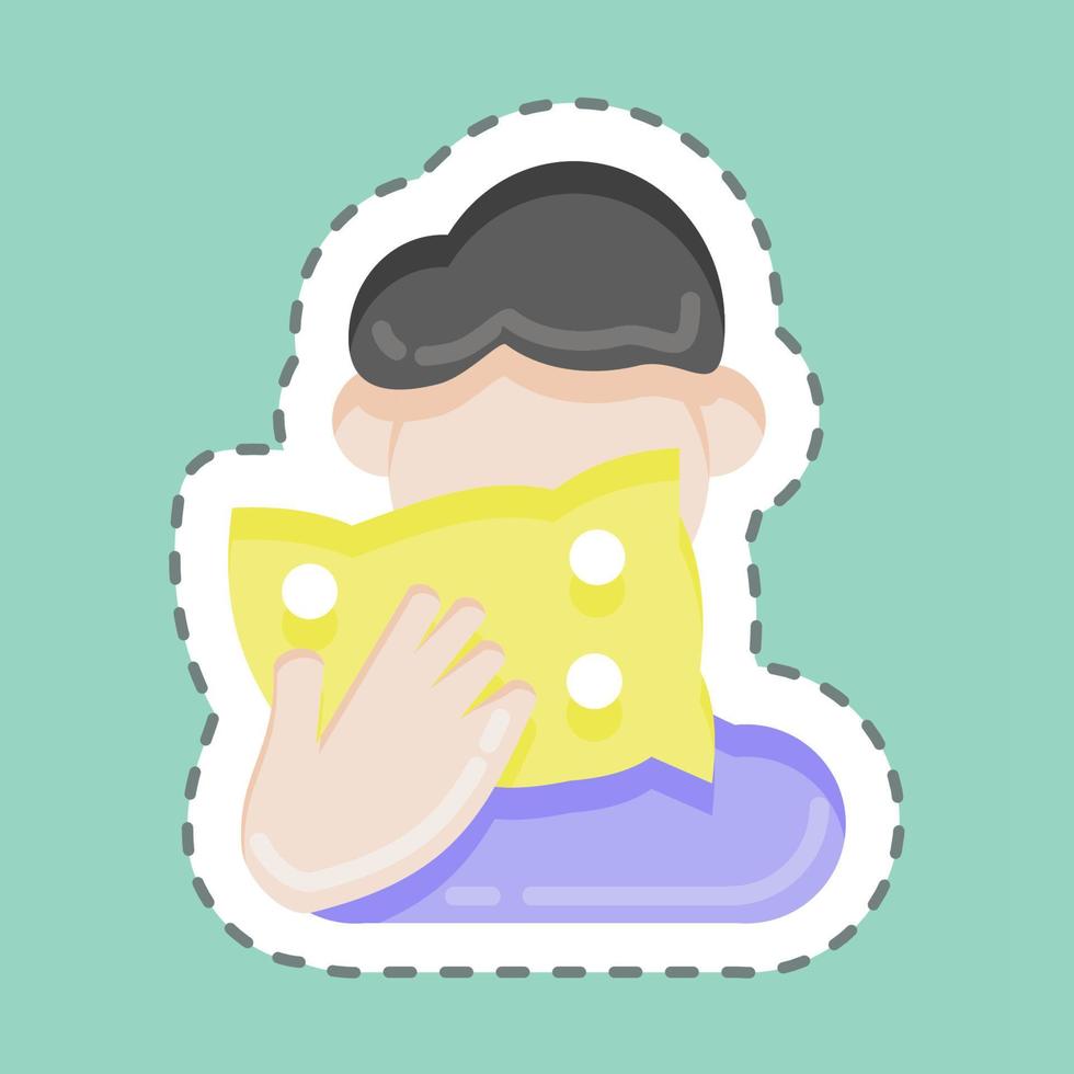 Sticker line cut Cough. suitable for flu symbol. simple design editable. design template vector. simple illustration vector