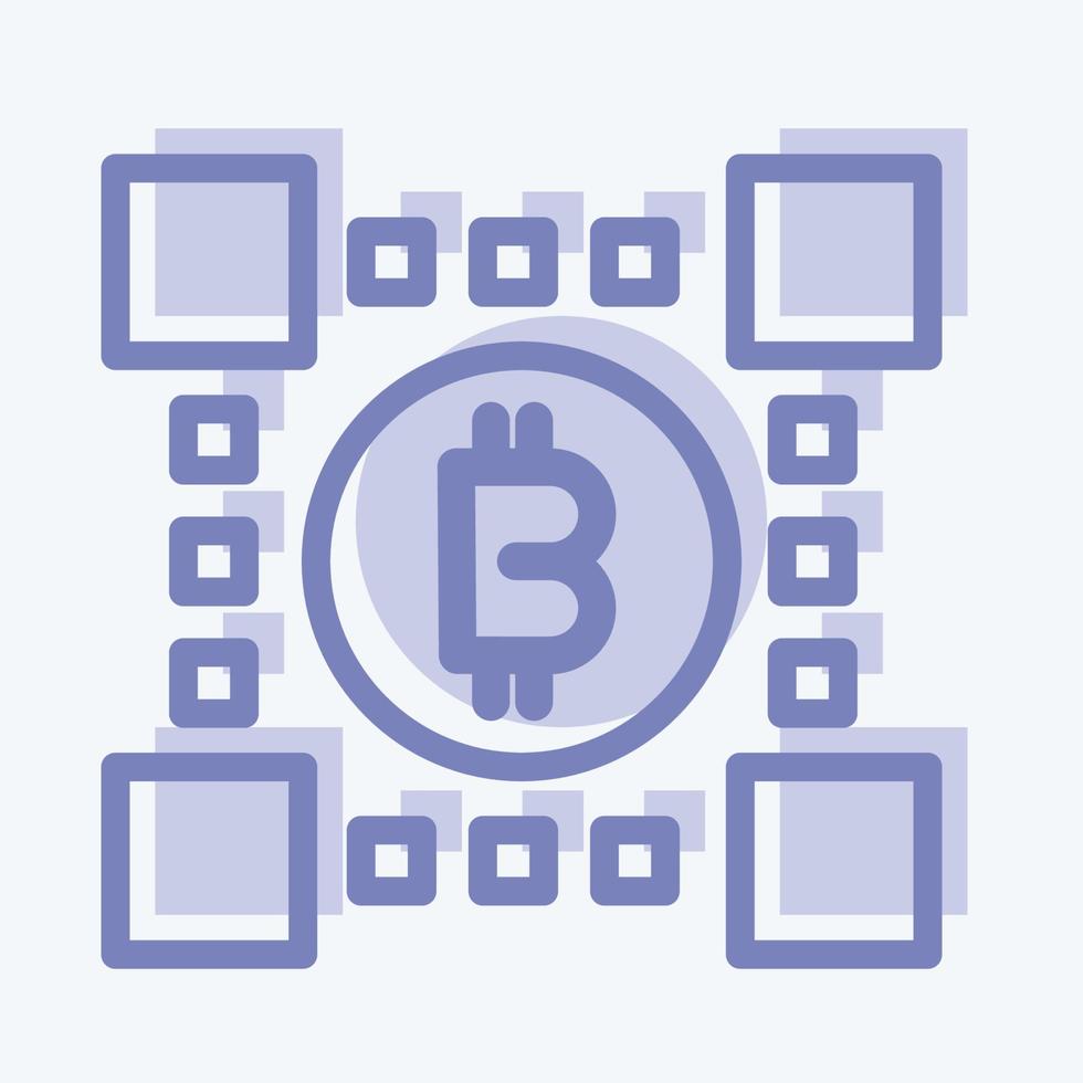 Icon Bitcoins Technology. suitable for education symbol. two tone style. simple design editable. design template vector. simple illustration vector