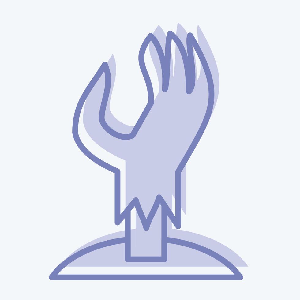 Icon Zombie. suitable for Halloween symbol. two tone style. simple design editable. design template vector. simple illustration vector