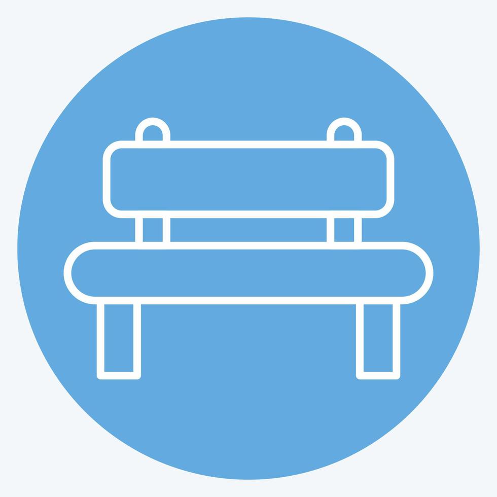 Icon Bench. suitable for City Park symbol. blue eyes style. simple design editable. design template vector. simple illustration vector